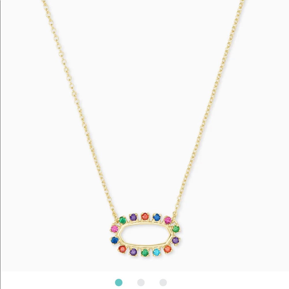 BRAND NEW Kendra Scott necklace!! Elisa gold open multi colored pendant!!!